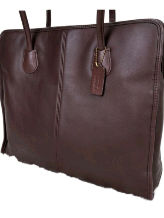 Coach Handbags - Coach Vintage Espresso Leather 7303 Magnetic Tote Shoulder Bag